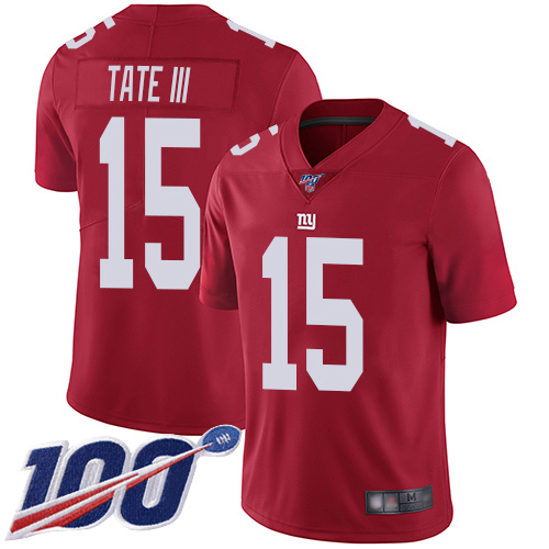 Men New York Giants 15 Golden Tate III Red Limited Red Inverted Legend 100th Season Football NFL Jersey